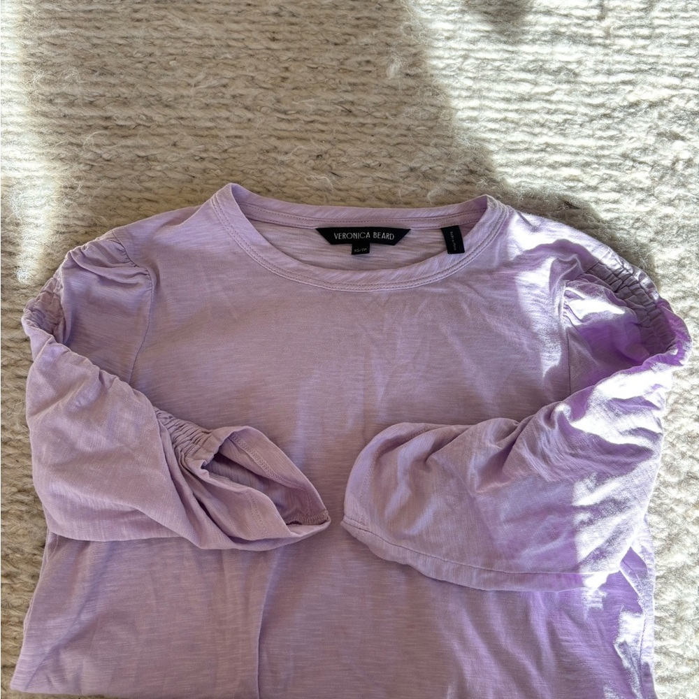Veronica Beard Light Purple Long Sleeve Top
